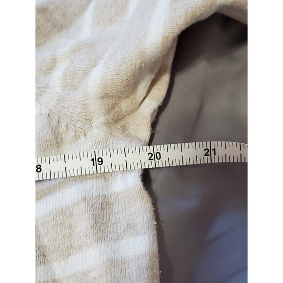 J.Crew Women’s Striped Linen Blend Sweater Beige White Long Sleeve Size Large - Picture 3 of 12